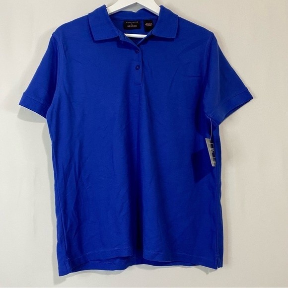 Ultra Club Women’s Button Short Sleeve Polo University Blue Size Large NWT - Picture 1 of 6